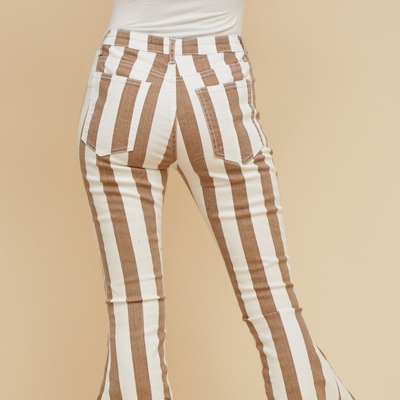 Boho Striped Denim Flares - Picture 7 of 8